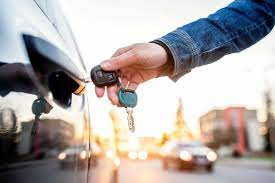 Man opening car with key